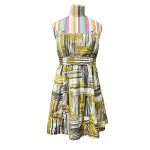 Halogen Petite Abstract Print Mini Fit and Flare Dress 0915